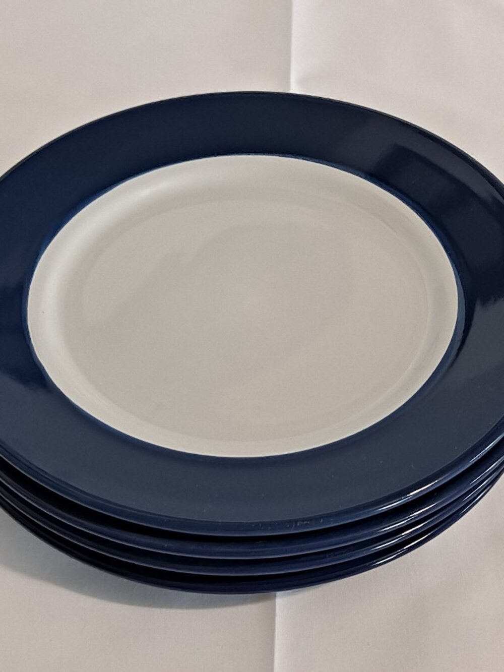 Set 4 Royal Norfolk Navy BLUE & WHITE 8 1/4" Salad PLATES Serving Two-Toned